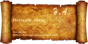 Hornyák Anna névjegykártya