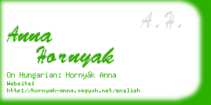 anna hornyak business card